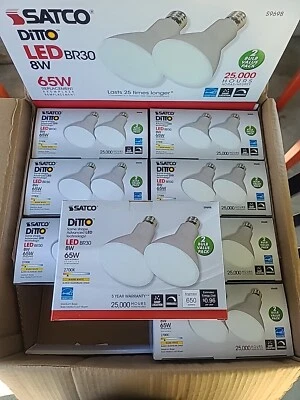 8 - 2 Pack Satco Br30 LED Light Bulbs 8w 2700k 650 Lumen - Image 1 of 3