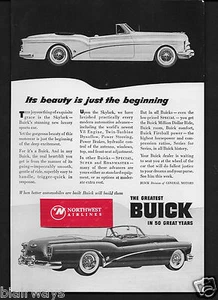 BUICK AUTO 1953 SKYLARK CABRIO IT'S BEAUTY IS JUST THE ANFANG AD - Bild 1 von 1
