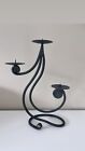 Spiral Wavy Iron Candelabra For 3 Candles Candle Holder