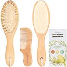 Baby Hair Brush and Baby Comb Set - Wooden Baby Brush with Soft Goat Bristle -