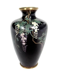 CLOISONNÉ Silber DRAHT Vase JAPANISCH Meiji PERIODE Silber DRAHT - Bild 1 von 8