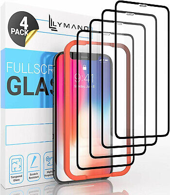 4x Full Screen Glas Für IPhone 12 11 X XS XR Pro Max Mini 9D Panzerfolie Schutz • 5.99€