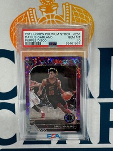 2019-20 Hoops Premium Stock DARIUS GARLAND Purple Disco RC Rookie PSA 10 SP