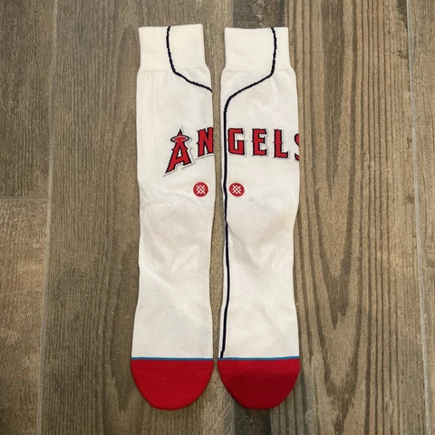 Los Angeles Angels Stance MLB Home White Jersey Socks Large Men's 9-12 Cover