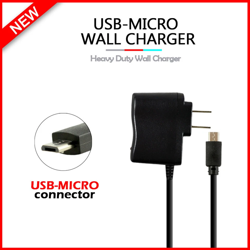 Cargador de pared micro USB gratuito B2G1 para teléfono LG Phoenix 5/Risio 4/Tribute Monarch Foto 1 de 4
