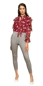 Lucy Paris Woman's Chantal Plaid Stretch Pant Plaid Combo - Picture 1 of 4