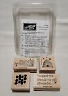 Stampin' Up! Bees N Blossoms Wood Mounted Rubber 4 Stamp Set