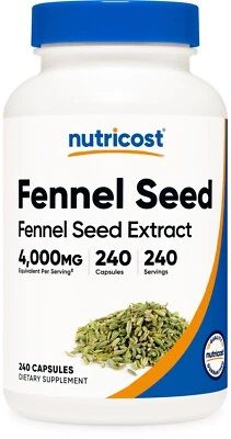 Nutricost Fennel Seed (4000 mg Equivalent) 240 Capsules - Vegan Fennel Seed - Image 1 of 4