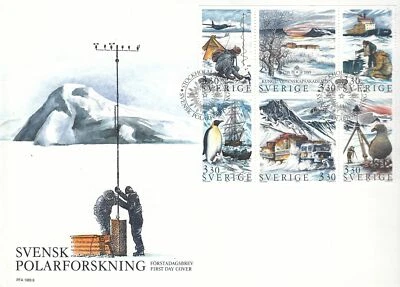 Antarctic Exploring Icebreaker Penguin Aeroplane Sweden Mint FDC Booklet 1989 - Image 1 of 2