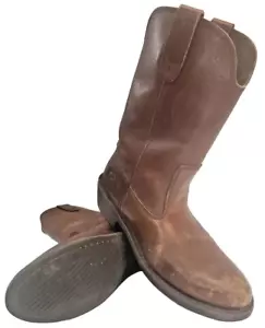 Botas Road Mate Cuero Marrón Oscuro Punta Suave Jack Western Work Vaquero Rancho Talla 9 - Imagen 1 de 24