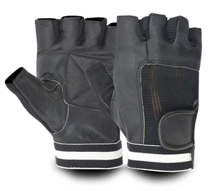 Leather Weight Lifting Padded Exercise Fitness Body Building Training Gym Gloves - Picture 1 of 3