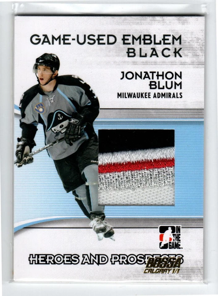 2009-10 ITG Heroes and Prospects Game Used Emblems #M20 Jonathon Blum *#/6 - Image 1 of 1