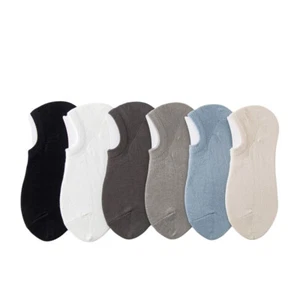 6 pares de calcetines cortos antideslizantes elásticos transpirables para barco de algodón No Show para hombre - Imagen 1 de 13