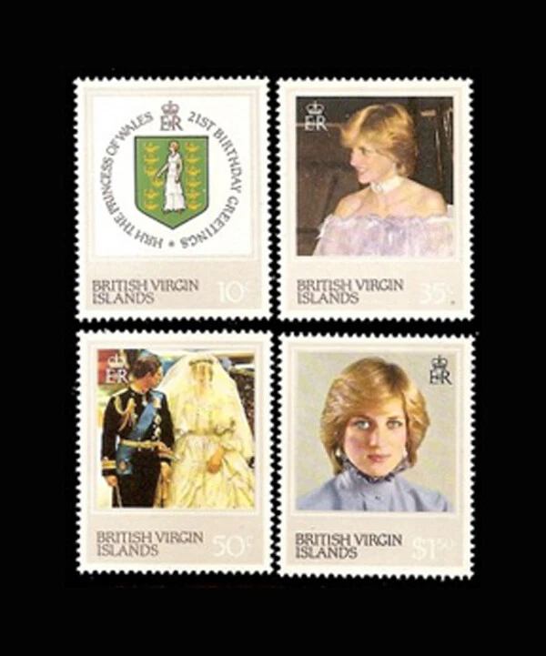 VIRGIN IS, Sc #422-25, MNH, 1982, colibríes, flores Foto 1 de 1