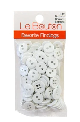 LE BOUTON White Assorted Sew Thru Round Nylon Buttons Favorite Things | 130-Pack - Image 1 of 4