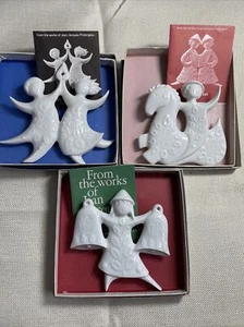 Lot 3 Vintage Haviland Limoges weiße Porzellan Ornamente 1971, 1972, 1973 - Bild 1 von 4
