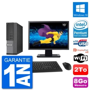 PC Dell 7020 SFF Ecran 19" Intel G3220 RAM 8Go Disque Dur 2To Windows 10 Wifi - Photo 1/3