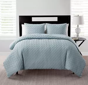 VCNY Home 3 pc Comforter Set, Reversible Bedding Matching Shams FULL /QUEEN - Picture 1 of 11