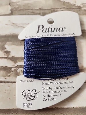 Rainbow Gallery Patina PA27 Navy 15 Yards Needlework 100% Rayon - Image 1 of 2