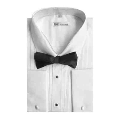 Men's Tuxedo Dress Shirt Wing Collar with Bow-Tie Set French Cuff Style-SG11A .B - Image 1 of 4