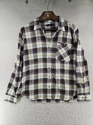 Volcom Shirt Women’s Small Button Up Flannel Casual  Plaid Skater Small New  - Image 1 of 4