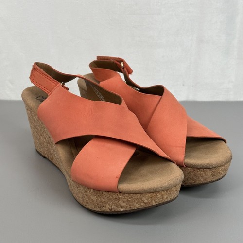 Sandali donna Clarks Collection Annadel Eirwyn zeppa pelle corallo misura 9 5M