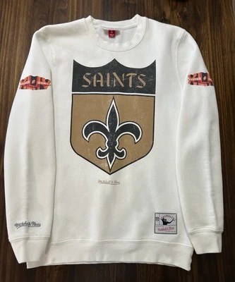 New Orleans Saints Mitchell & Ness Hombres Anillos VIP Cuello Redondo Sudadera Pequeña Foto 1 de 4
