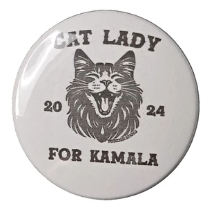 Gato Dama Para Kamala Oficial 2024 Historia Política Harris Campaña Botón 2 1/4 - Imagen 1 de 2