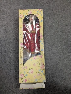 Vintage Porcelain Bisque Doll With Glasses & Red Dress Boxed 31cm Tall (S1) - Picture 1 of 6