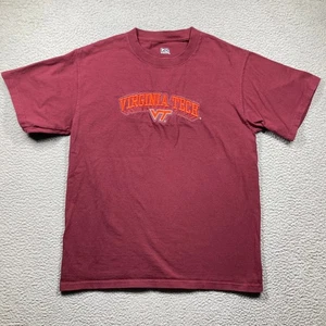 Virginia Tech Hokies T Shirt Adult Medium Maroon Short Sleeve Embroidered - Picture 1 of 8