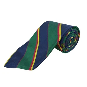 Vintage Brooks Brothers Mens Striped 100% Silk Tie Green & Navy Classic Pattern - Picture 1 of 7