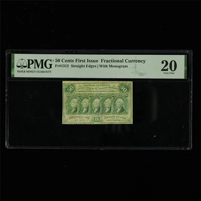 50 Cents First Issue Fractional Currency Fr#1312 PMG 20 Very Fine - Image 1 of 4