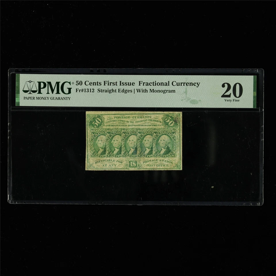 50 Cents First Issue Fractional Currency Fr#1312 PMG 20 Very Fine - Image 1 of 4