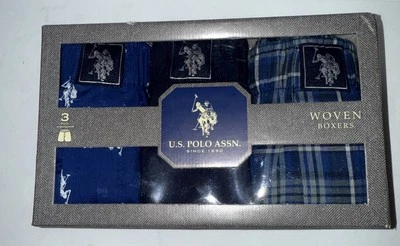 Paquete de 3 calzoncillos boxer de algodón tejido de la Asociación de Polo de Estados Unidos M ropa interior para hombre India nuevos en paquete Foto 1 de 4