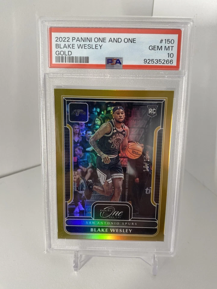 2022 Panini One And One Blake Wesley True Gold 10/10 RC PSA 10 - Image 1 of 1