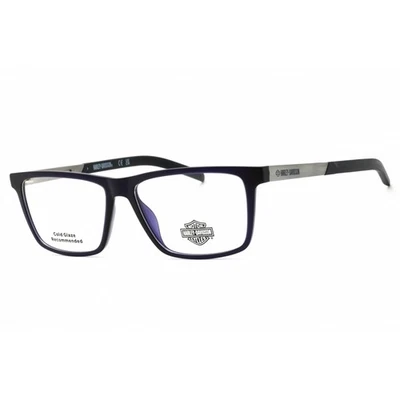 Harley Davidson Men's Eyeglasses Matte Blue Rectangular 53mm Frame HD00013 091