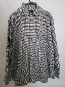 Camicia uomo Eddie Bauer taglia grande flanella grande quadri bottoni davanti manica lunga - Foto 1 di 6