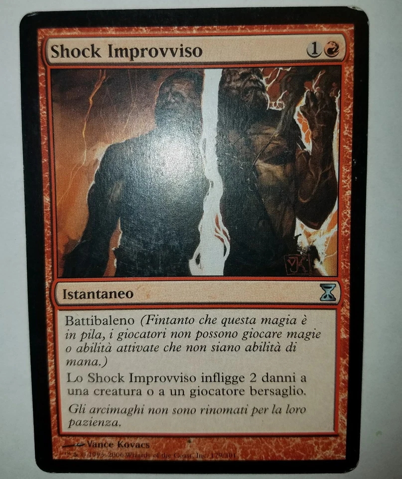 1x Mtg shock improvviso italian Sudden Shock - Time Spiral played to nm x1 - Image 1 of 1