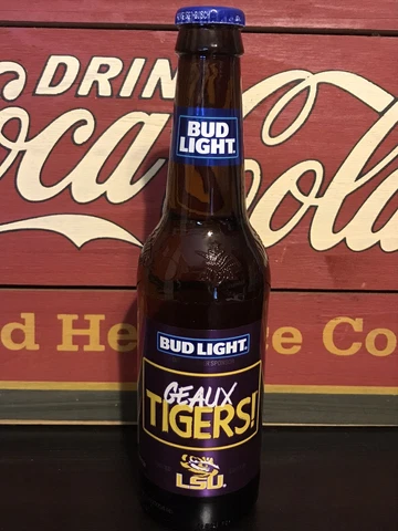 2021 Bud Light LSU Geaux Tigers Glass Bottle - EMPTY Cover