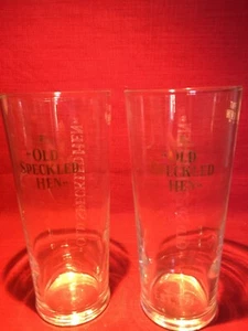 Pair of old speckled Hen one Pint Beer Glasses- Pint CE - Picture 1 of 2