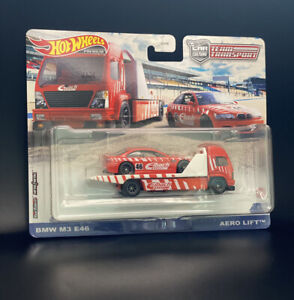 NEW Hot Wheels Premium Team Transport Red BMW M3 E46 & Aero Lift  🆓📦