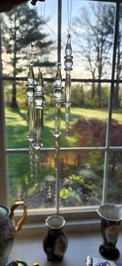 Vintage 1988  Handmade Art Glass Icicles Lot of 9, Beautiful in Sun, 5 inches - Picture 1 of 8
