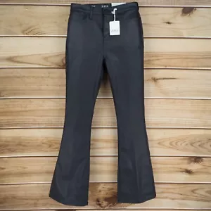 a.n.a. A New Approach Jeans Flared Leg High Rise Womens 4 Tall Black Shiny Denim - Picture 1 of 10