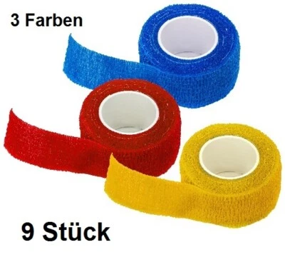 9 Stück Kohäsive Pflaster Finger Verband 2,5cm x 4m Pflaster Haftbandage  2028 - Bild 1 von 4