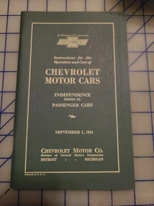 1931 Chevrolet Independence AE Seies Owners Instruction Manual - Picture 1 of 1