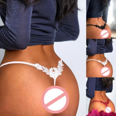 Damen Babydoll G-String Tanga T-Rücken High Cut Höschen Blumen Dessous , - Bild 1 von 4