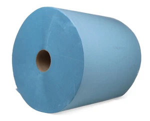 1 Rolle Industrielle Putztuchrollen blau, 3-lagig, 36 cm breit, 1000 Tücher - Bild 1 von 2
