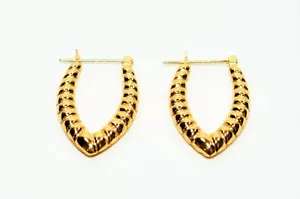 14K Massivgold 18,50 mm Reifen Ohrringe Gold Ohrringe Gold Reifen Verlängerte Reifen - Bild 1 von 9