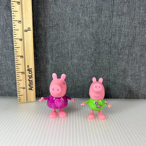 Peppa Pig And Baby Brother George Pajama Sleep Wear 2" Inch Figure Lot Jazwares Cover