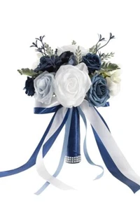 Wedding Bouquets for Bride Bridesmaids 7 Inch Artificial Rose Flower Bridal B... - Picture 1 of 5